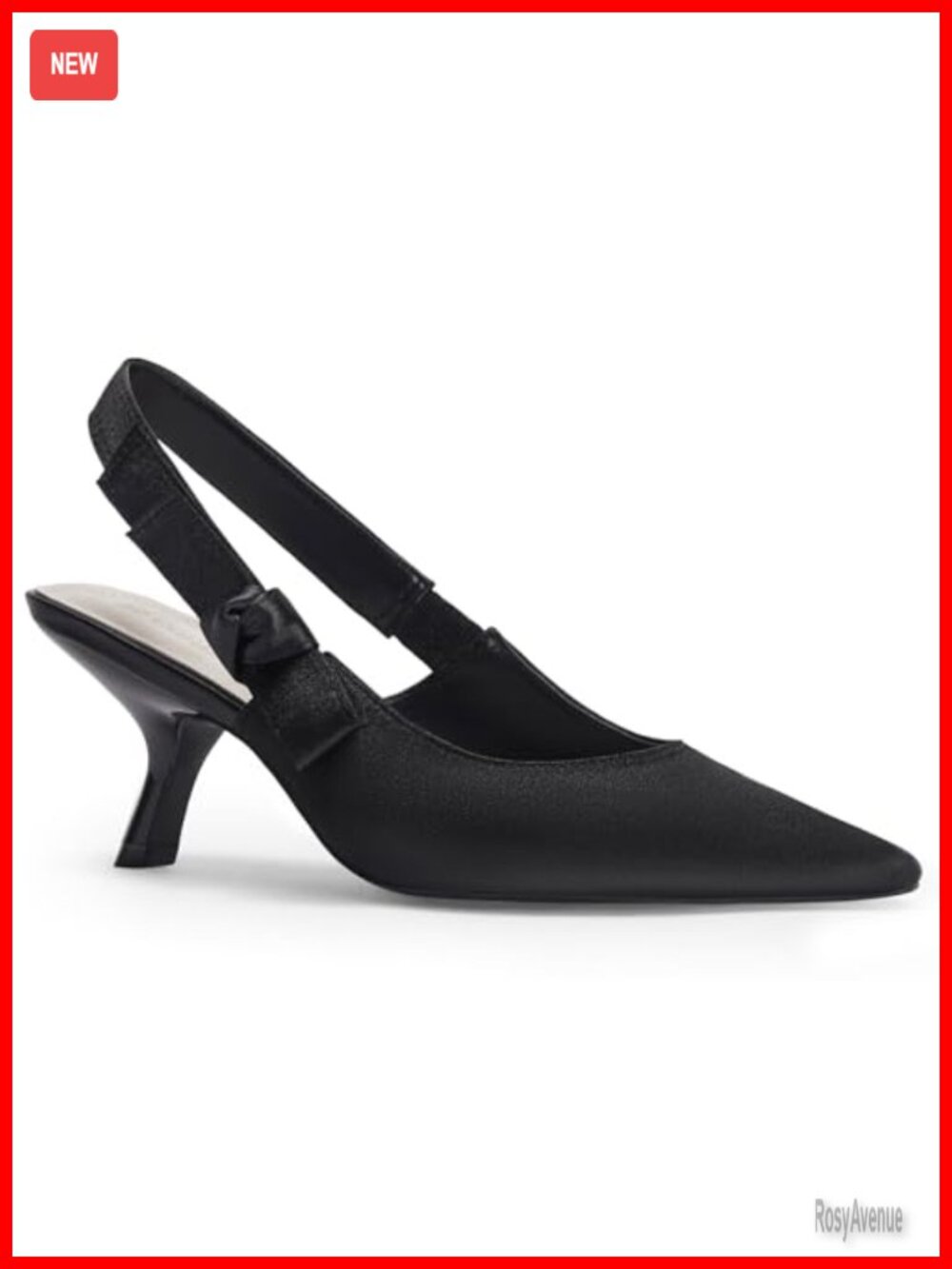 Womens Slingback Kitten Heels Pointed Toe Knitted Slip On Pumps